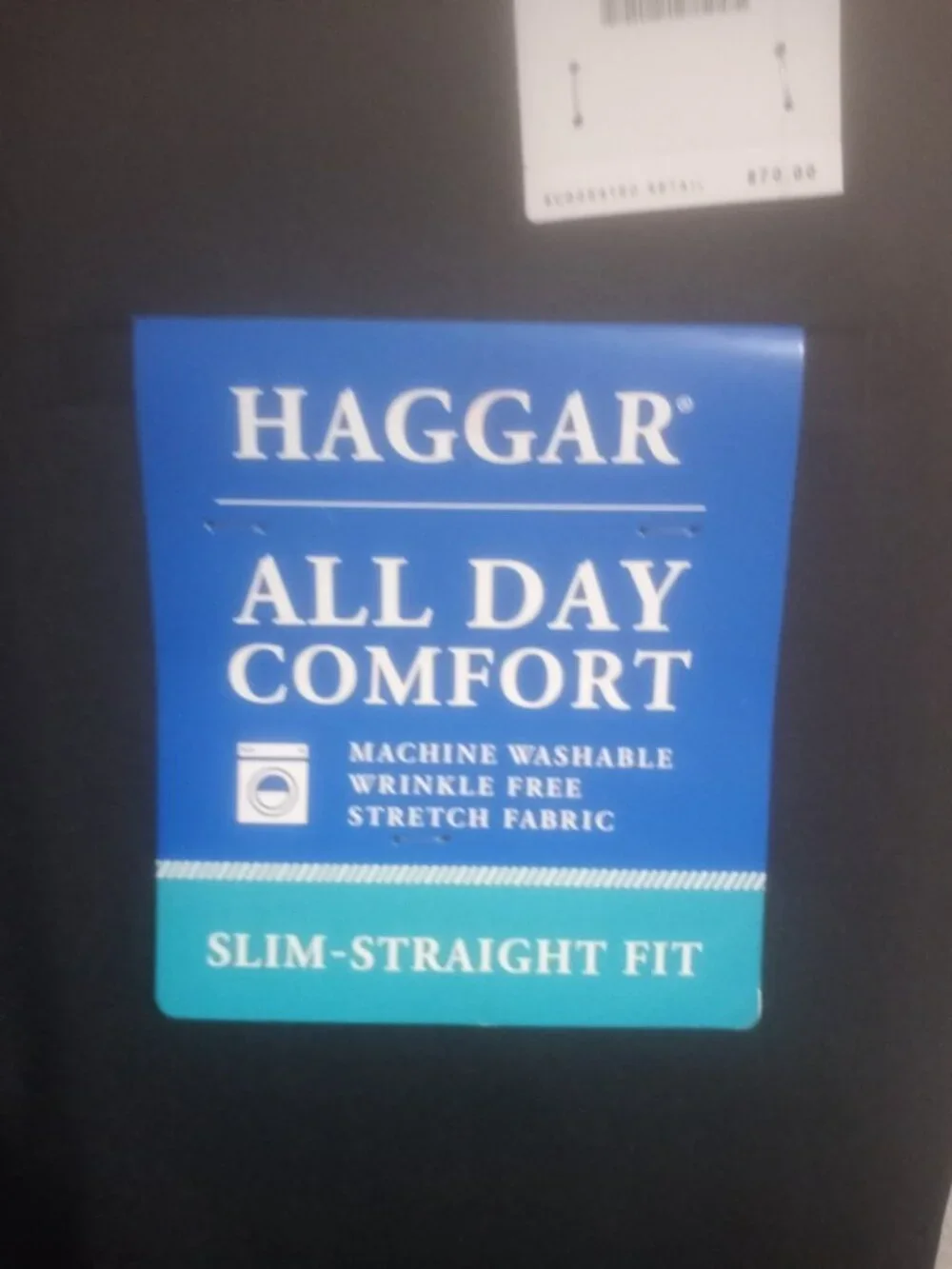 Haggar Men's All Day Comfort Slim-Straight Dress Pants 38x30 Black NWT MSRP $70 - Picture 6 of 10